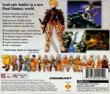 Final Fantasy Tactics (US) box cover back